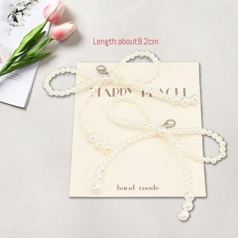 1 Paar Fliege Perle Blume Schnürsenkel Schnalle Schuhanhänger Schnürsenkel Dekorationsclips Schuhzubehör für Frau Weiß und Silber