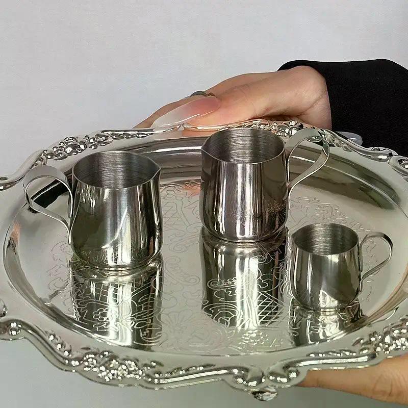 CALDO 12.5/30ml Mini Lattiera per Montare il Latte per Caffè Pitcher per Latte Art Montalatte Acciaio Inossidabile Misurino Brocca Pentola Accessorio Caffè