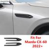Car Side Body AC Air Flow Vent Outlet Leaf Broad Panel Decoration Cover Trim ABS Black Accessories For Mazda CX-60  - 2025