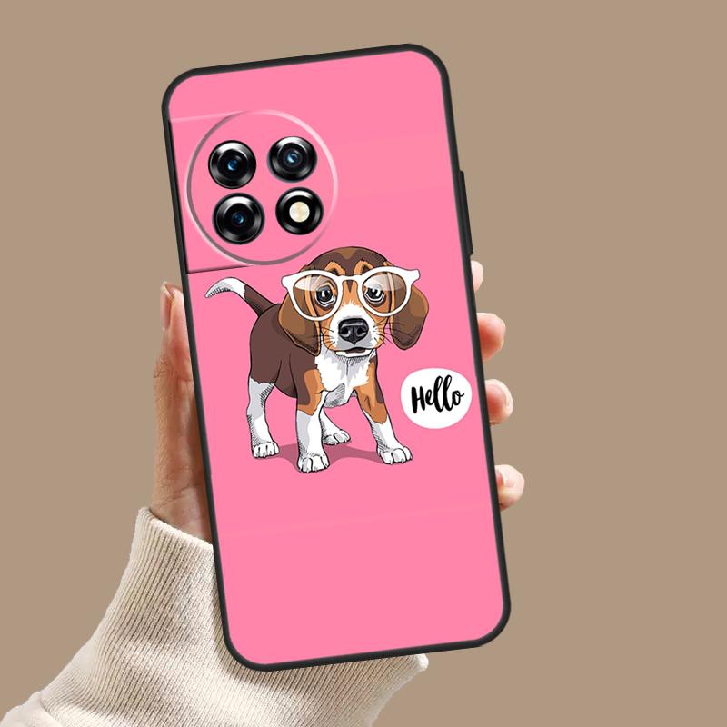 Beagle Dog Cute Cartoon Case For OnePlus 12R 10R 9R 10T 8T 8 9 10 Pro 11 12 OnePlus Nord CE 2 3 Lite N10 N20 Cover