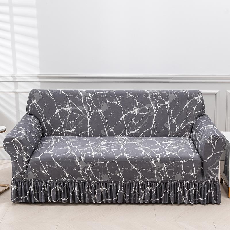 Printed Sofa Cover Stretch Couch Covers Patterned Slipcovers With Skirt Washable Spandex Furniture Protector For Living Room