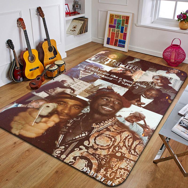 Kober s potiskem T-Tupac módní podložka na jógu dekorativní koberec do ložnice dekorativní podlahová rohožka do obývacího pokoje koupelny narozeninový dárek