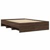 Bed Frame Without Mattress Brown Oak Look 120 X 200 Cm Engineered Wood