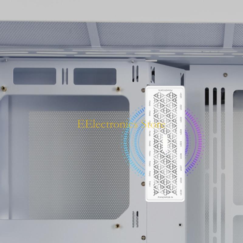 B03C 5V 3pin ARGB Fan Hub Small 3-pin Two-in-one 1-to-9 PWM Temperature Adjustable Fan Controller CN