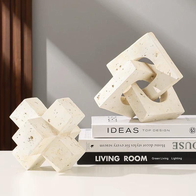 Resin Geometric Sculpture Accessories Items Home Livingroom Entrance Statue Decoration Hotel Store Desktop Figurines Ornaments