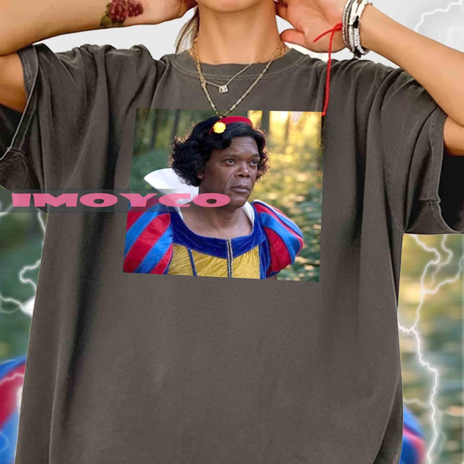 Samuel L. Jackson Snow White T-Shirt | Pulp Fiction Parody, Comfort Colors Tee S