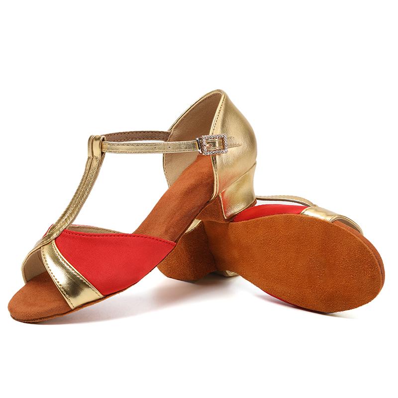 Rumba Latin Dance Womens Girls Shoes Low Heeled Ballroom Tango Shoes Soft Bottom Heeled 35cm