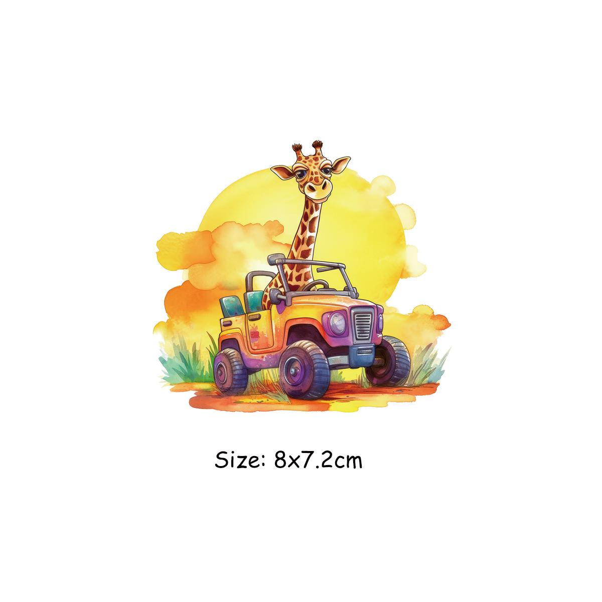 

Термонашивка Happy Animals, теплопередача, толстовки «сделай сам», наклейка на одежду, Parches Ropa, рюкзак, термоперенос, жираф, шимпанзе