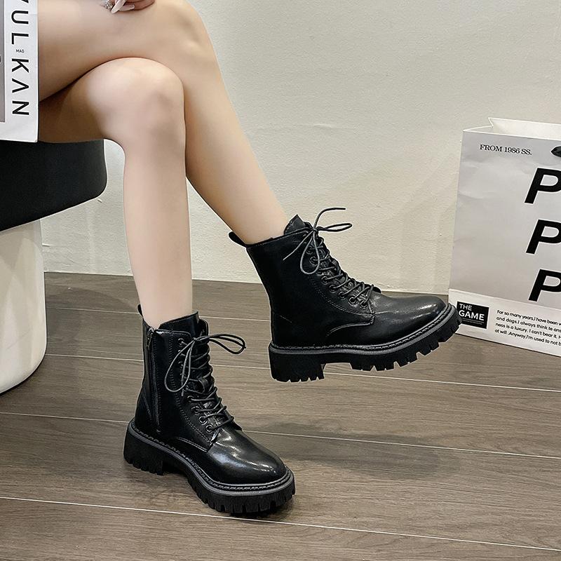 Yueyu Martin boots women's versatile British style 2025 new autumn and winter boots thick-soled short boots show thin single