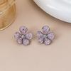 Light luxury design gravel crystal flower earrings women's niche design versatile stud earrings personalized high-end earrings