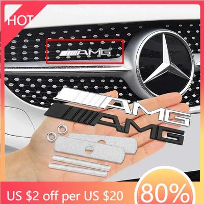 Car Sticker 1pcs Front Grill Emblem Badge Decals For Mercedes Benz AMG Logo W204 W205 W210 W211 W212 W213 W167 W176 W463 GLC C63