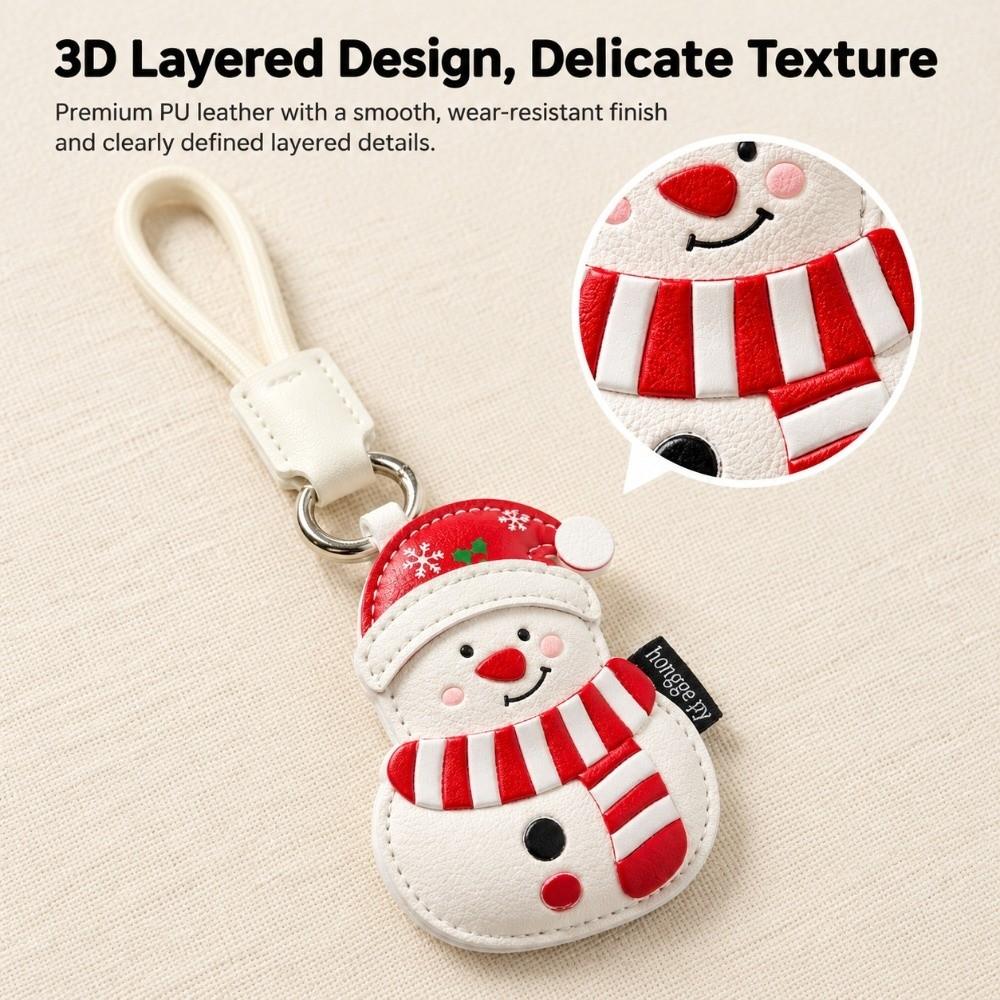 PU Leather Holiday Bag Charm Lightweight Holiday Keyring Leather Keychain Christmas Gift Exchange