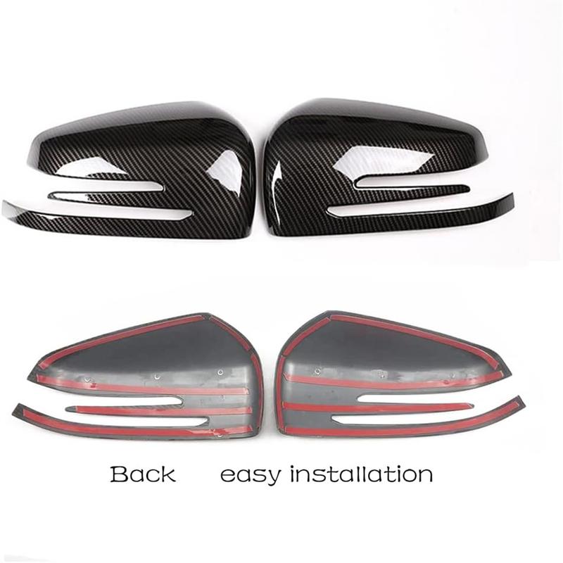 Carbon Fiber Color Outer Wing Mirror Cover for Mercedes-Benz A/B/C/E/CLA/GLA/CLS Class (C300/E300) - Durable Side Mirror Protect