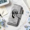 Skull Print Long Wallet Fashion Casual Card Holder Portable Durable Daily Use Purse for Men