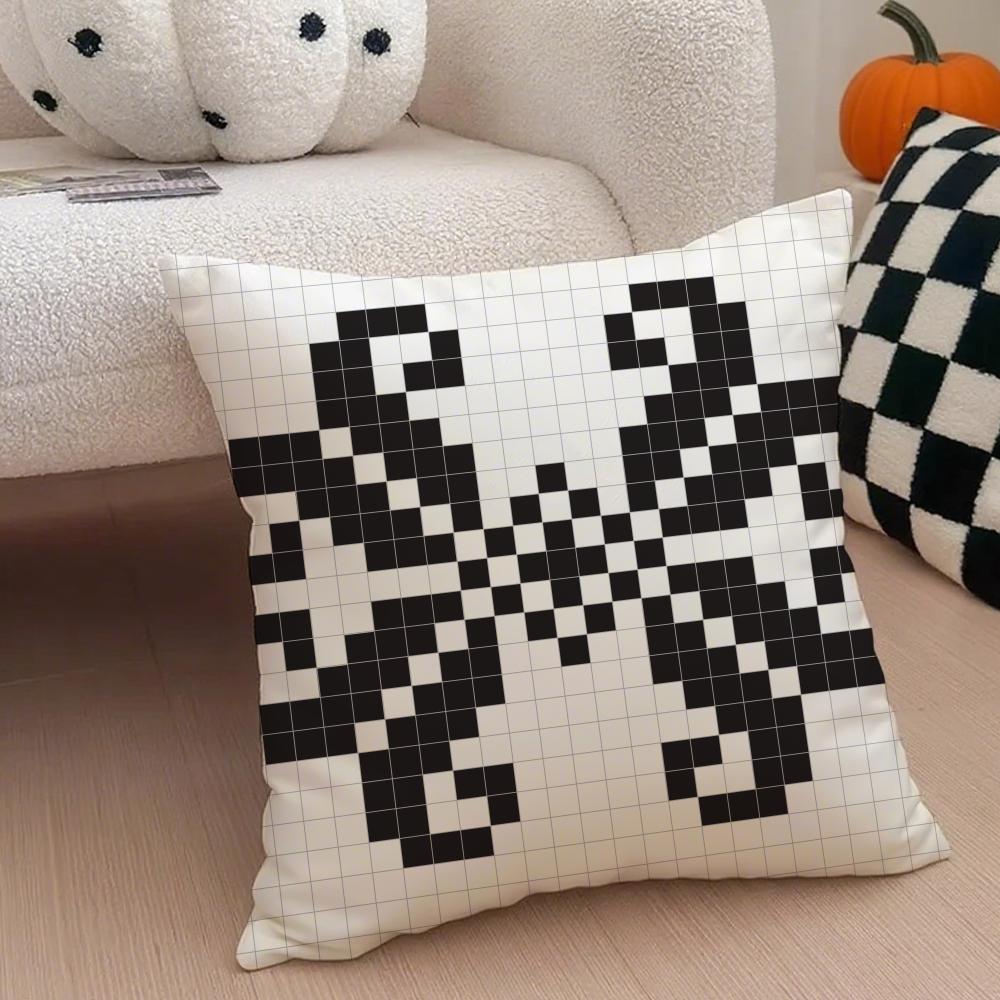 Retro Pixeliger Ar Pixel-Druck Textur Kissenbezug Überwurf-Kissenbezug Verdeckter Knopf Strapazierfähiges Polyester Stuhlkissen