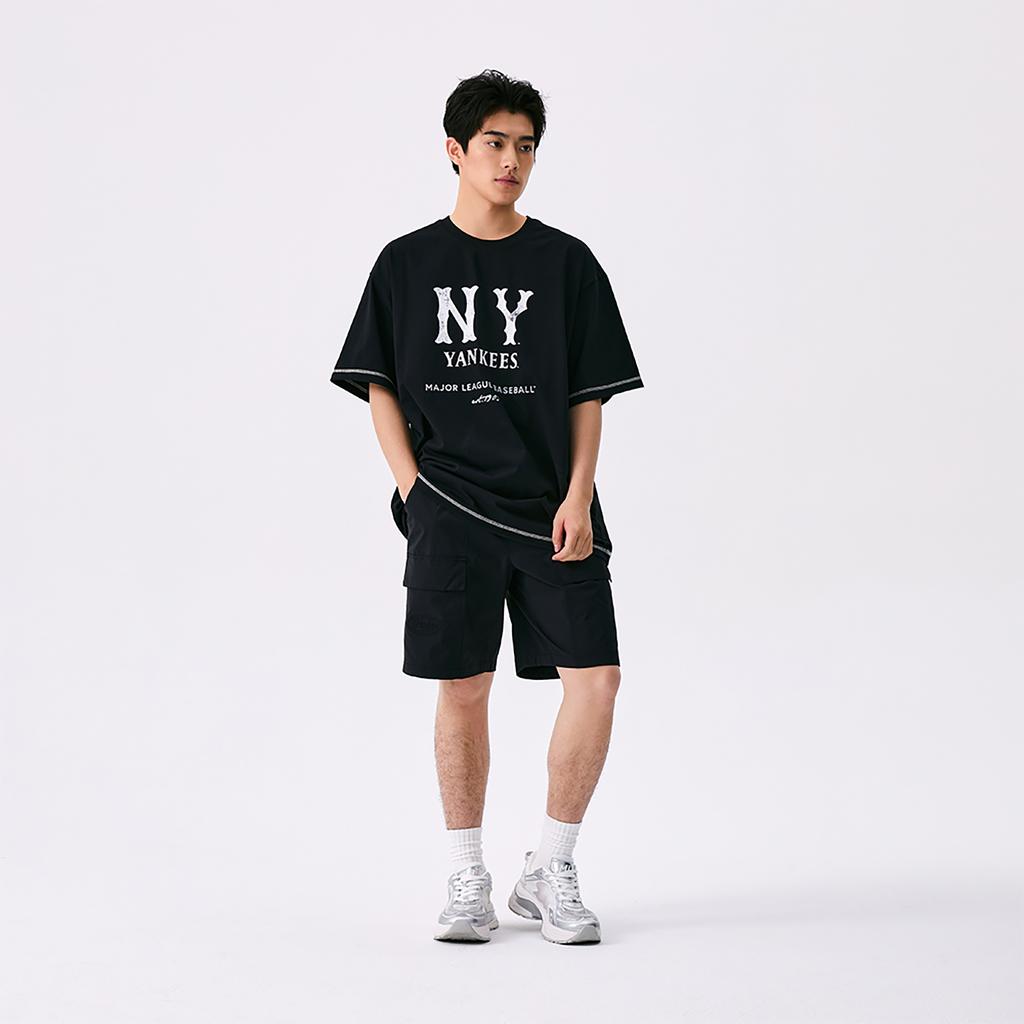 New MLB New York Yankees Basic Collection SS25 T Shirt Unisex Black 3ATSB1153-50BKS