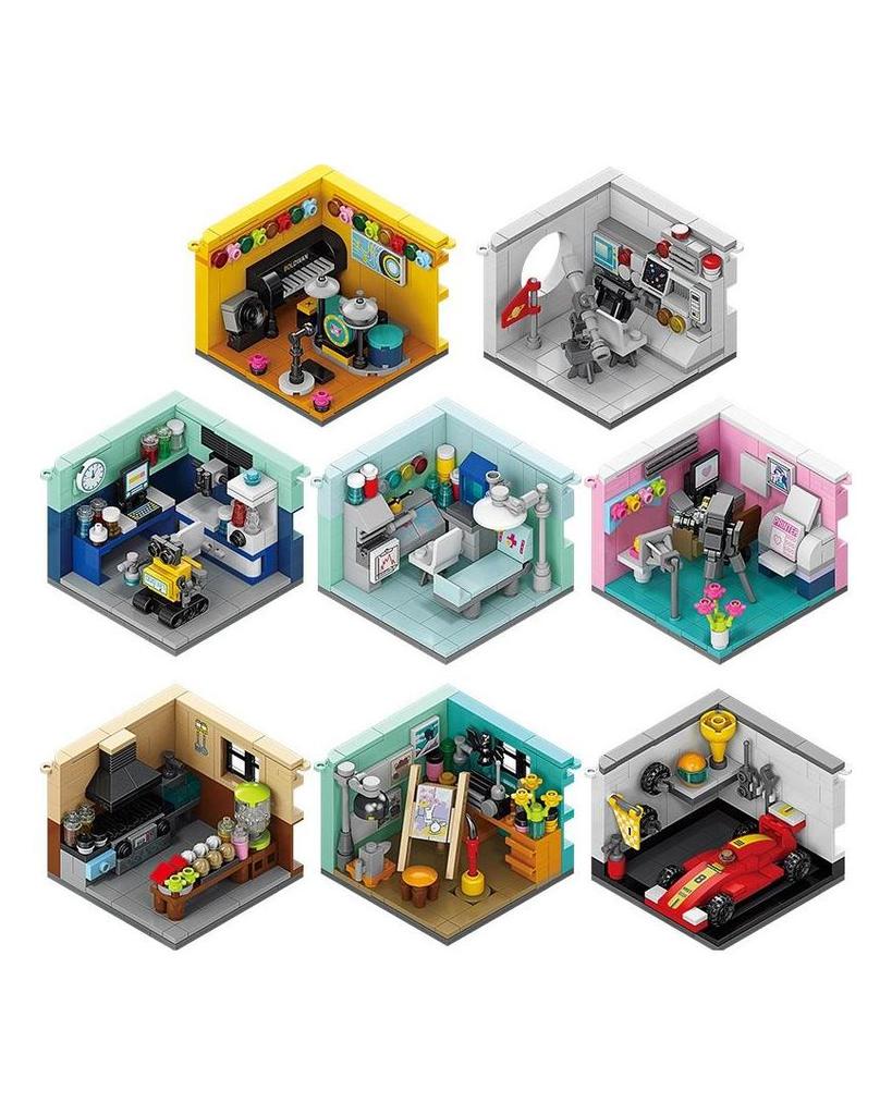8 In 1 Dreams House Racer Car Doctor Painter Musician Scientist Pastry Chef Cameraman Astronaut Building Blocks Kit Brick Model Toy