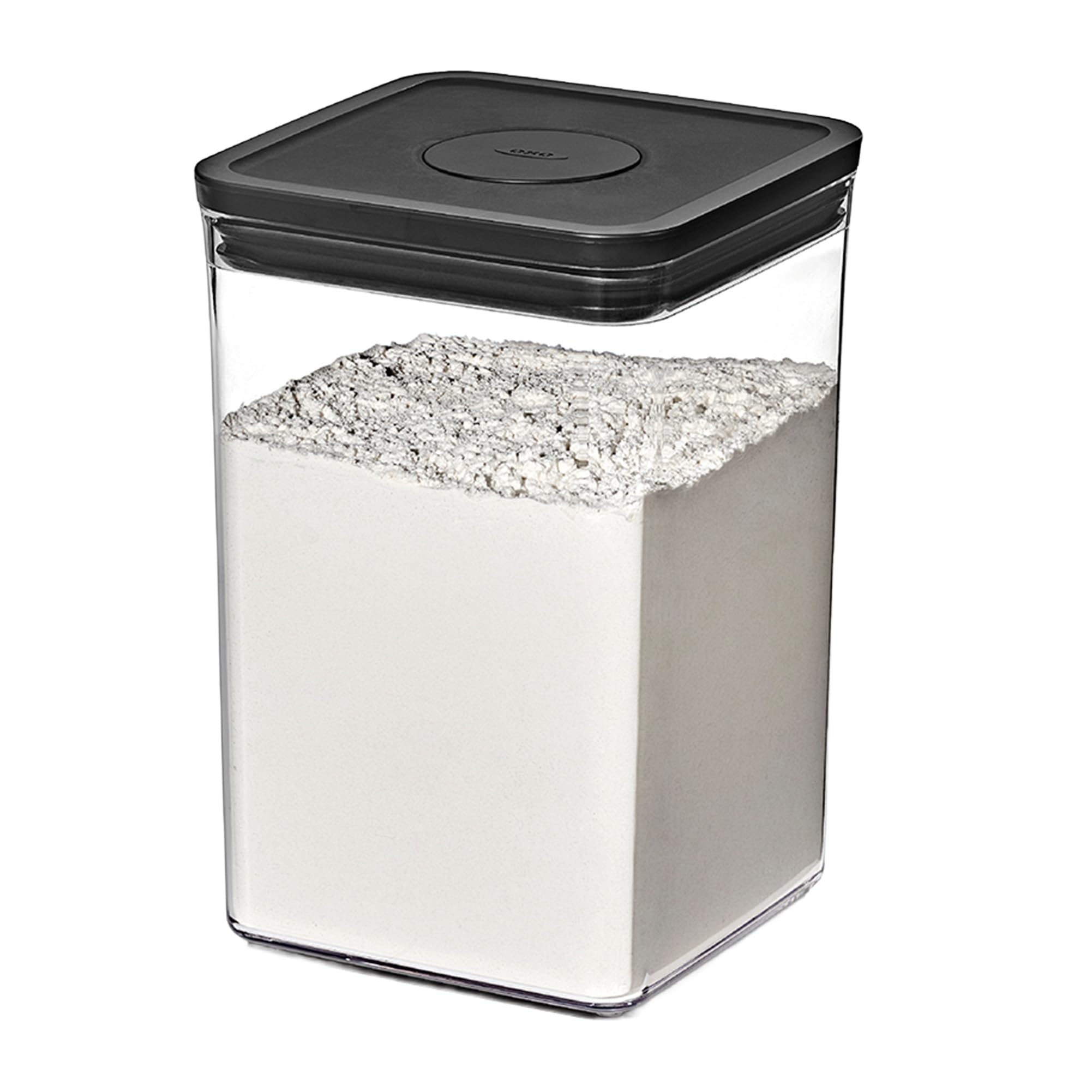 OXO OXO Plastic Storage Pop Storage Dry Big Matte Black Container, Airtight, 4.2L, Container, (Food, Condiments, Goods, Moisture-Proof), Square,