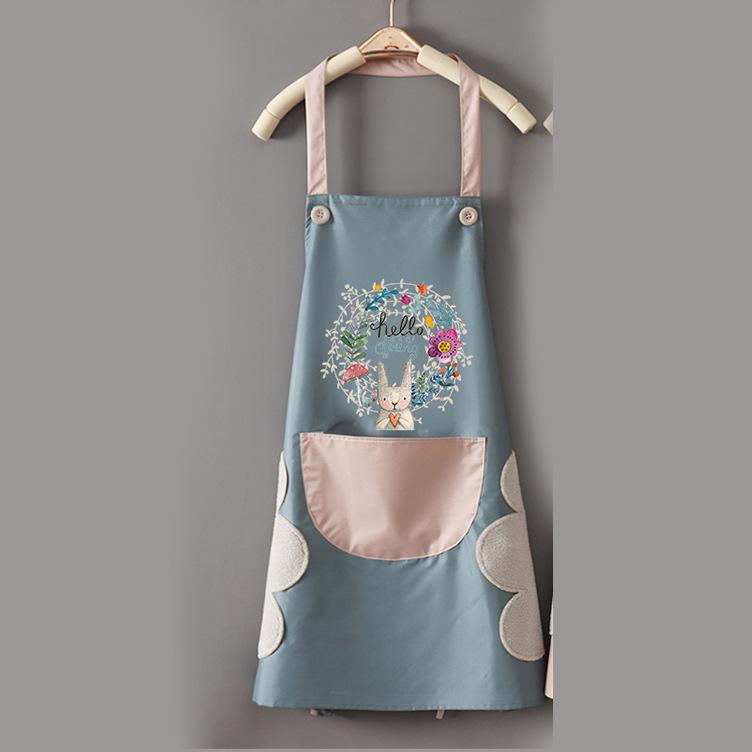 Custom Waterproof Washable Kitchen Apron with Logo, Neck-Hanging Style, Minimum Order of One.