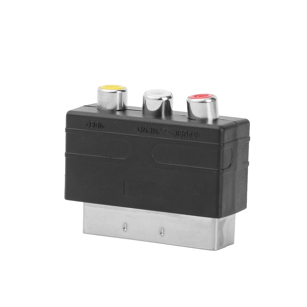 AV TV Connector Phono 21PIN Adapter Input Plug Scart Male to 3RCA Female