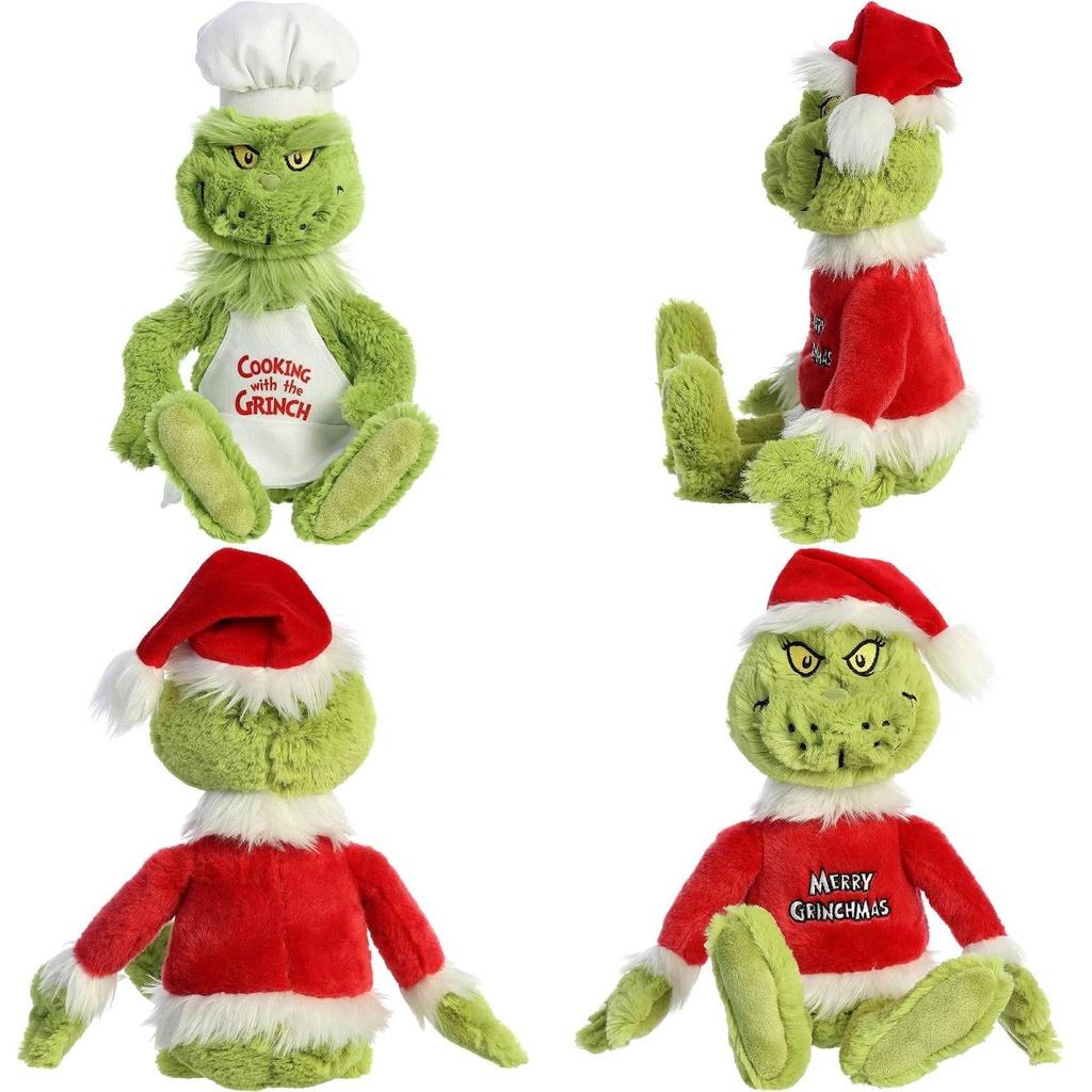 Grinch Noel Şefleri Kostüm Peluş Oyuncaklar Dolgulu Bebekler Çocuk Hediye Yumuşak Sarılabilir