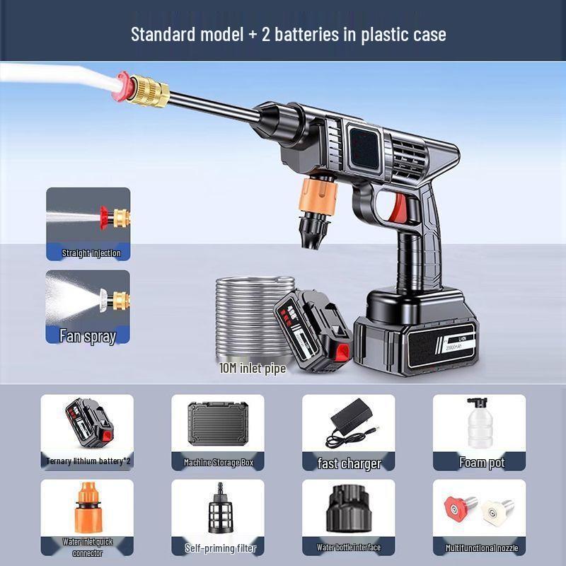 Portable German Cordless Car Washer: High-Pressure Rechargeable Water Gun with Lithium Battery for Household & Commercial Use