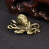 Solid Brass Octopus Animal Figurines Miniatures Desktop Ornament Accessories Creative Table Tea Pet Craft Home Decorations Retro