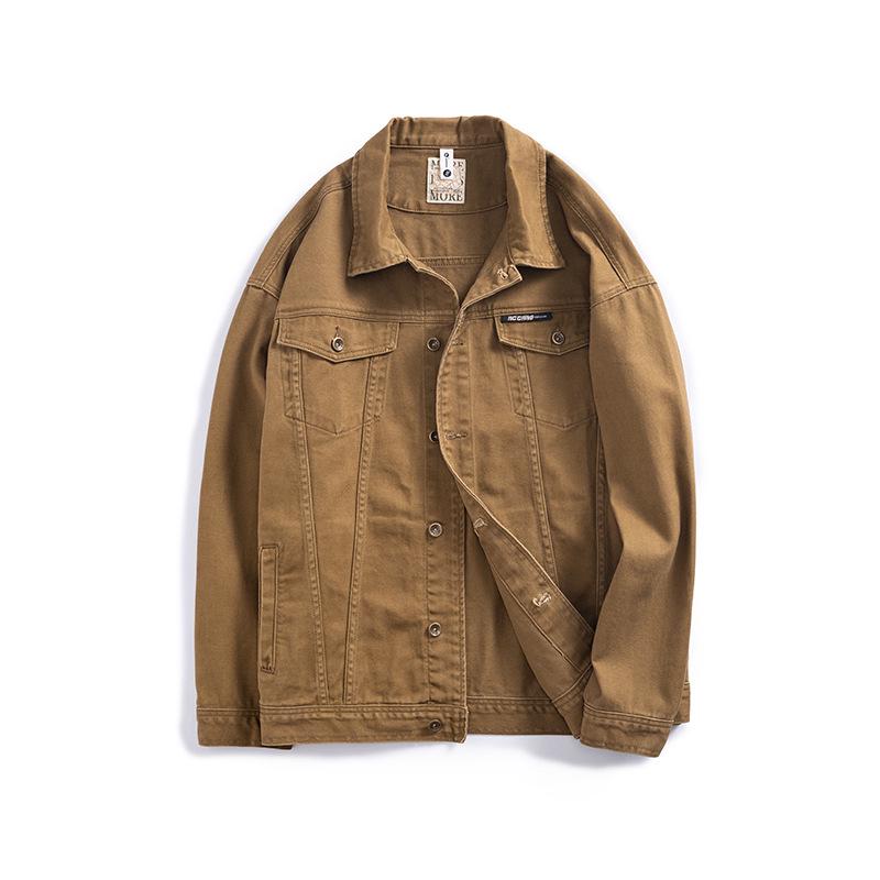 

Z0602 Plus Size Men s Retro Washed Denim Workwear Jacket - Autumn Collection 7XL 300 Jin верблюд