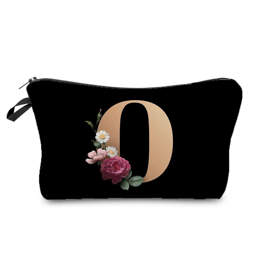 Women's Cosmetic Bag Makeup Bag Female Initial Name Letter Pattern Lipstick Bags Handbags Coin Purse Pencil Cases for Office