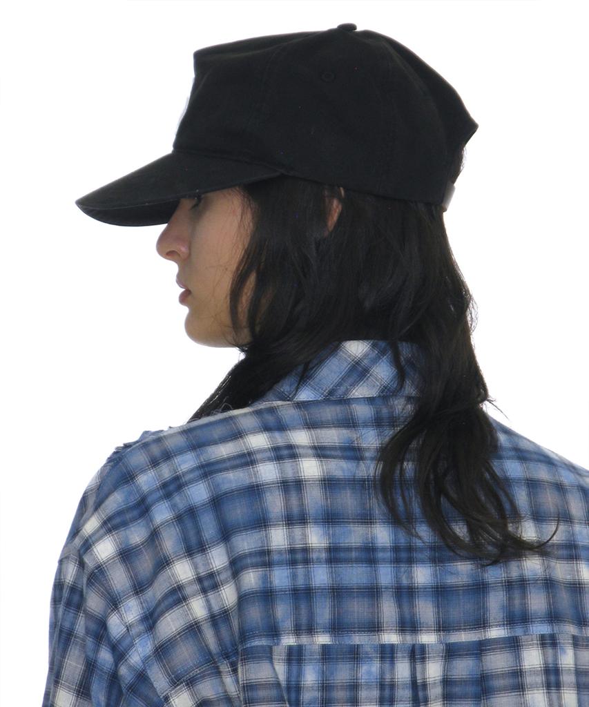 PARTIMENTO WOMEN Washed Pw Embroidered Grandad Cap_Black