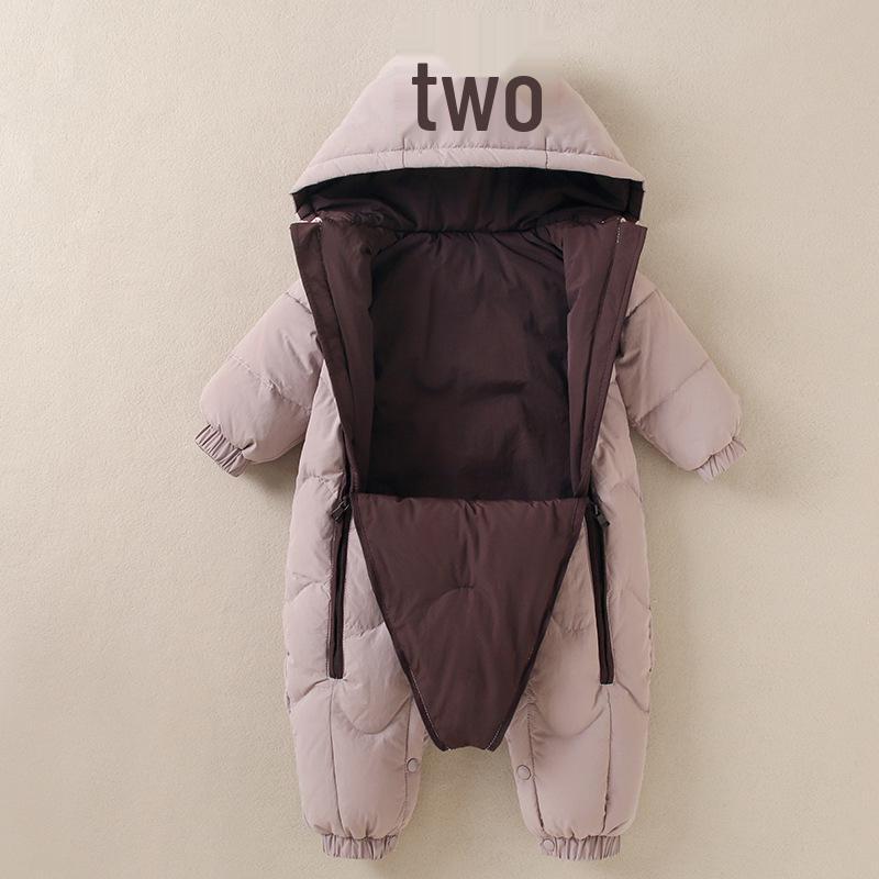 Macacão de Penas Novo Padrão Nacional para Bebês - Traje de Inverno para Engatinhar para Meninos e Meninas