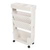 5 Tier Movable Bookshelf Removable Bookcase Rotatable Multilayer Mobile Bookshelf for Bedroom Dormit