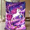 Magical Unicorn with Flowers Theme blanket Lightweight Warm Flannel Blanket Decorative Throw Blanket for Home Decoration