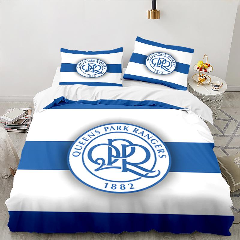 3PCS Queens Crest Football Bedding set,Ideal For1pc Duvet Cover And 2pcs Pillowcases Perfect for Christmas gift,Ideal for Bedroom, Dormitory
