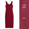 2025 Korean Style A-Line Sleeveless Summer Dress - Spaghetti Strap Mid-Length Women's Clothing