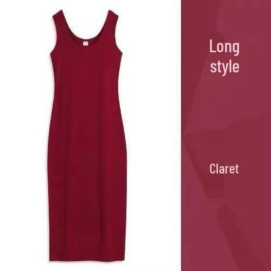 2025 Korean Style A-Line Sleeveless Summer Dress - Spaghetti Strap Mid-Length Women's Clothing