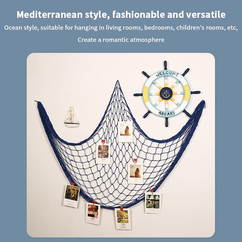 Fishing Net Wall Hangings Ornament Studio Prop Room Home Decoration Mediter Sea Stickers Marine Over The Garden Crafts Nautical