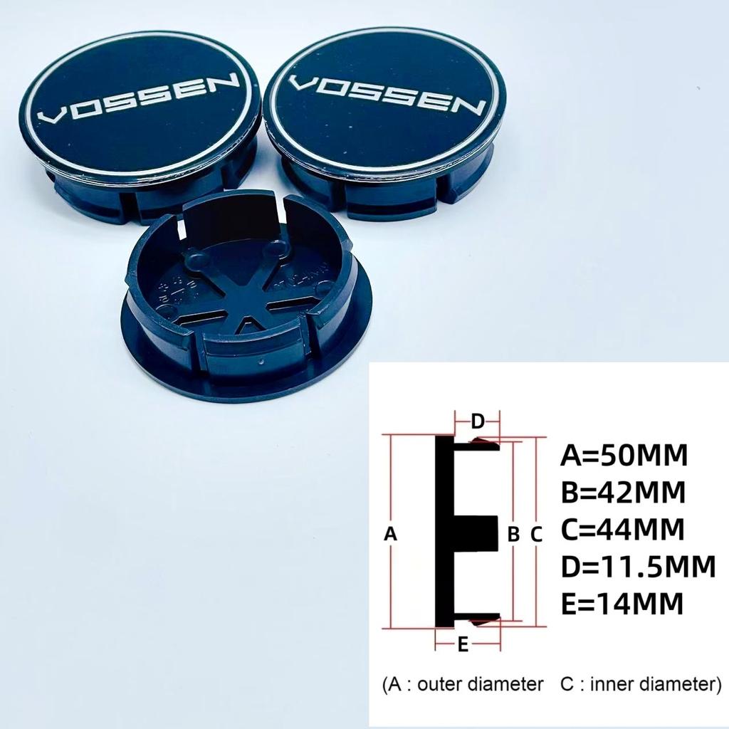 4 Stück/Los 50MM VOSSEN Auto Radnabenkappen Radnabenabdeckung Dekoration Auto Styling Felgennabenkappe