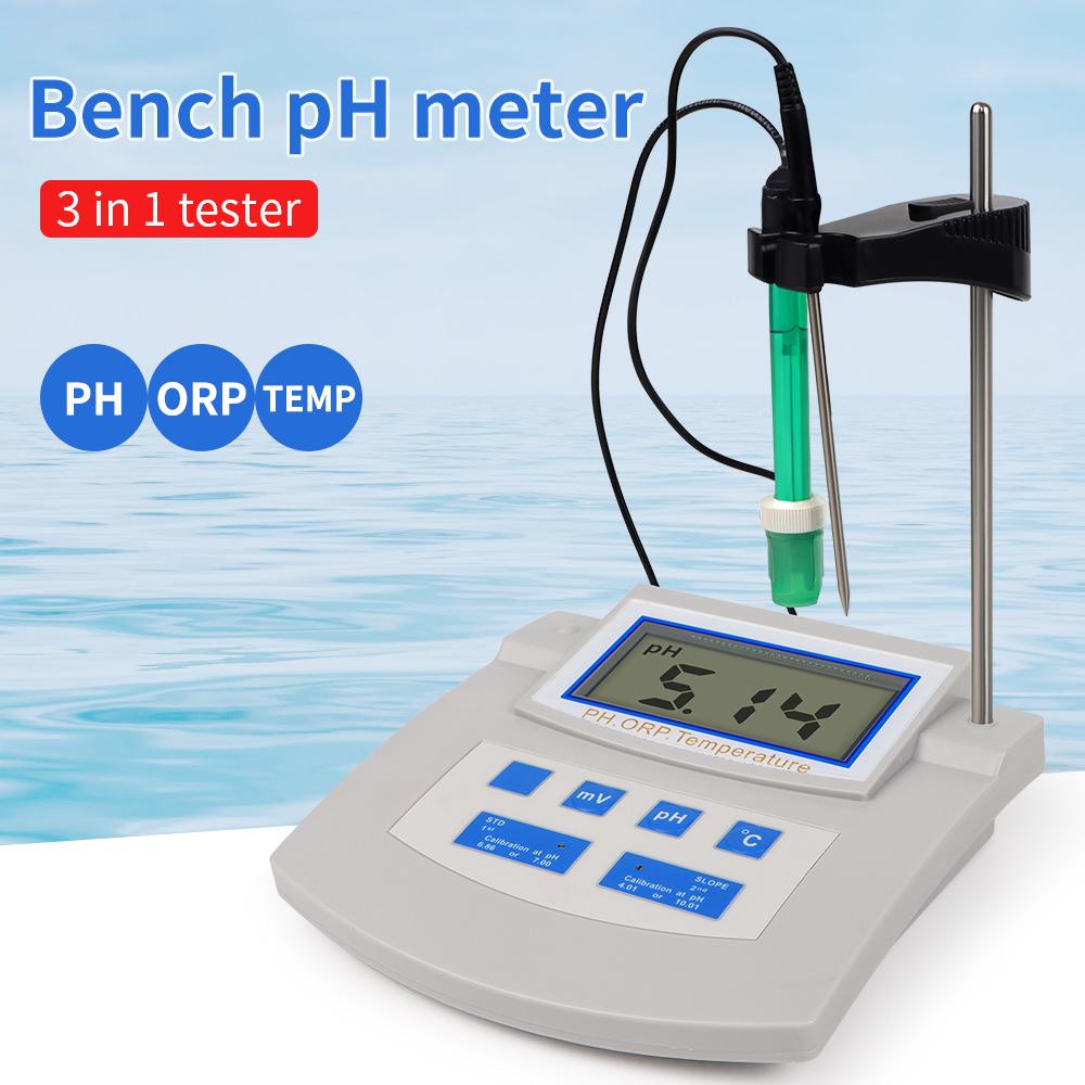 Bench PH Meter 3 In 1 Water QualityTester Lab PH Meter PHS-25C Bench pH/ORP/Temperature Meter for Lab Aquaculture Aquariums