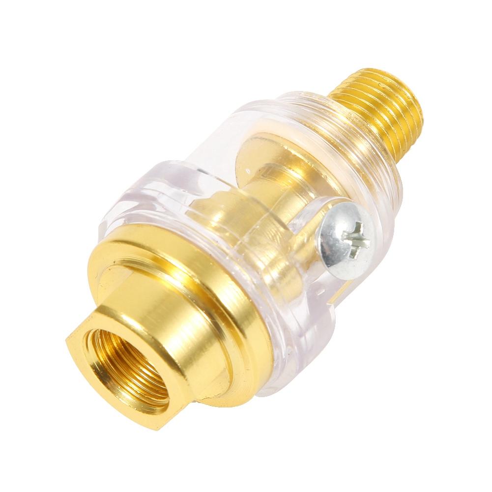 1/4inNPT   in Line Oiler Lubricator, Gold Color Copper,  , Smoother  ,  Resistant, Tool Accessory for Pneumatic Tools