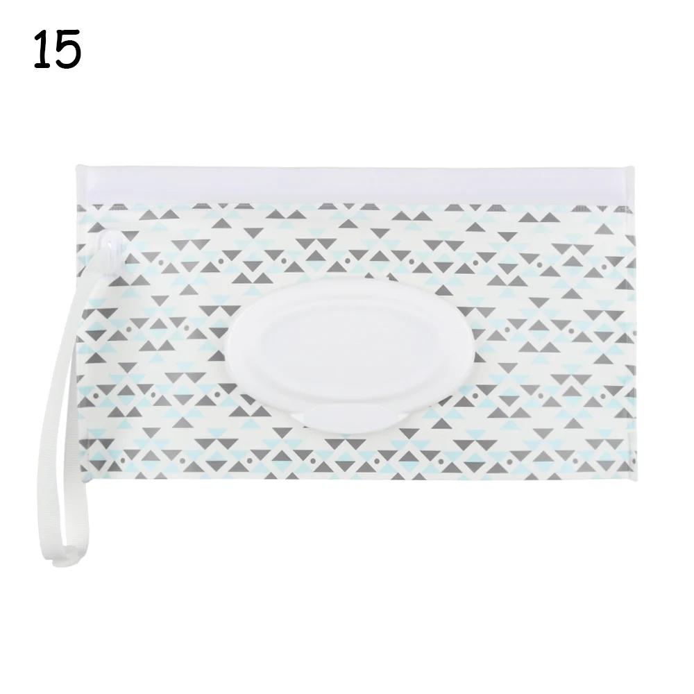 1PC Wet Wipes Bag Portable Flip Cover Snap-Strap Cosmetic Pouch Cute Baby Tissue Box Outdoor Cute Stroller Carrying Case Acces