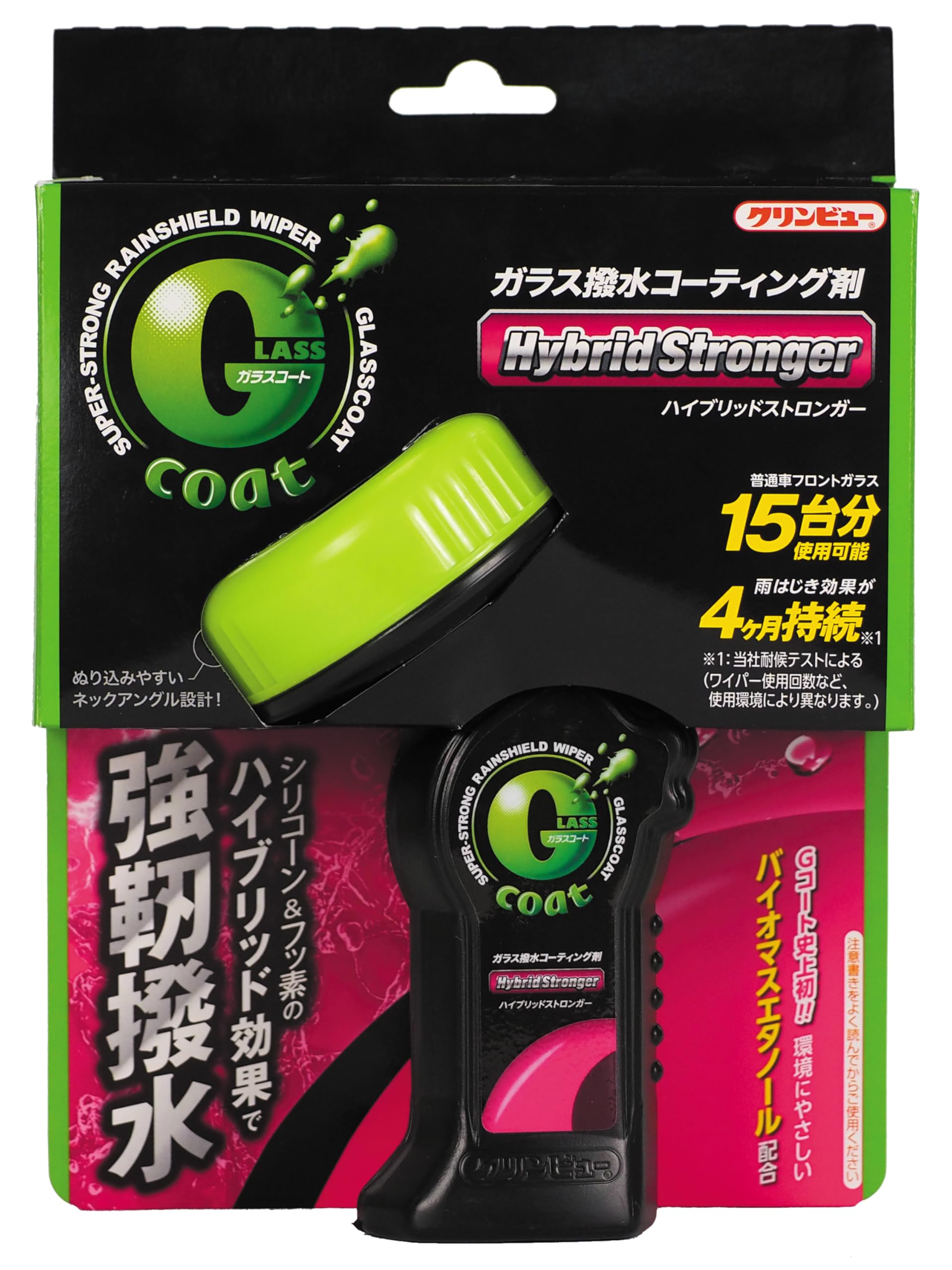 

Ichinen Chemicals Cleanview Hybrid Stronger Car Glass Water with Biomass Ethanol G-Coat Repellent, 110ml, 20920,