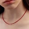 _Clear Point Beads Necklace (RED / BLACK)