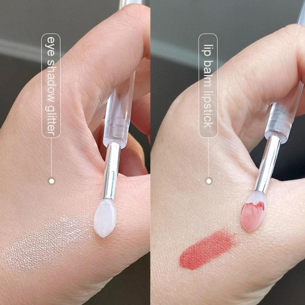 Portable Silicone Lip Brush, Small Brush With Cover Application, Lipstick For Dustproof Brush C1S6