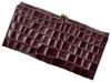 Legare Stained Glass Clasp Purse Long Wallet for Women, Genuine Leather, Large Capacity, Holds Many Cards (Bordeaux)