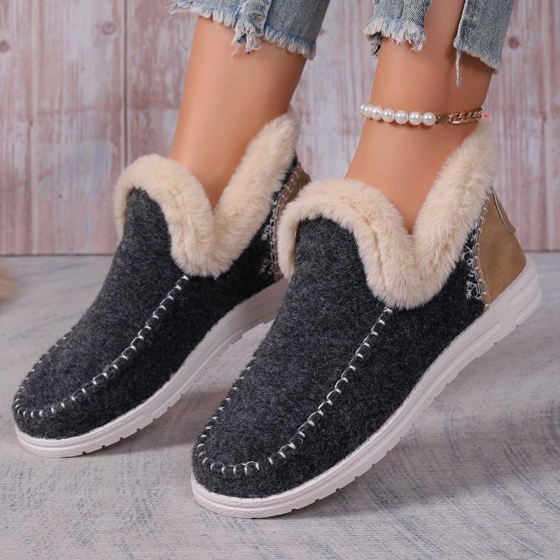 Fashion 2024 Winter New European and American Large Size Short Boots Women Flat Velvet Suede Snow Boots Women Shoes Keep Warm Work Shoes