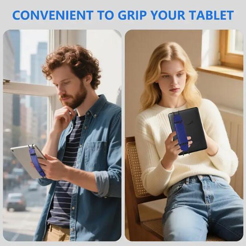 Leather Tablet Hand Strap Elastic Anti Drop EReader Holder Universal Security 6-7 Inch Tablets-Stand Handle Grip Secure Holding