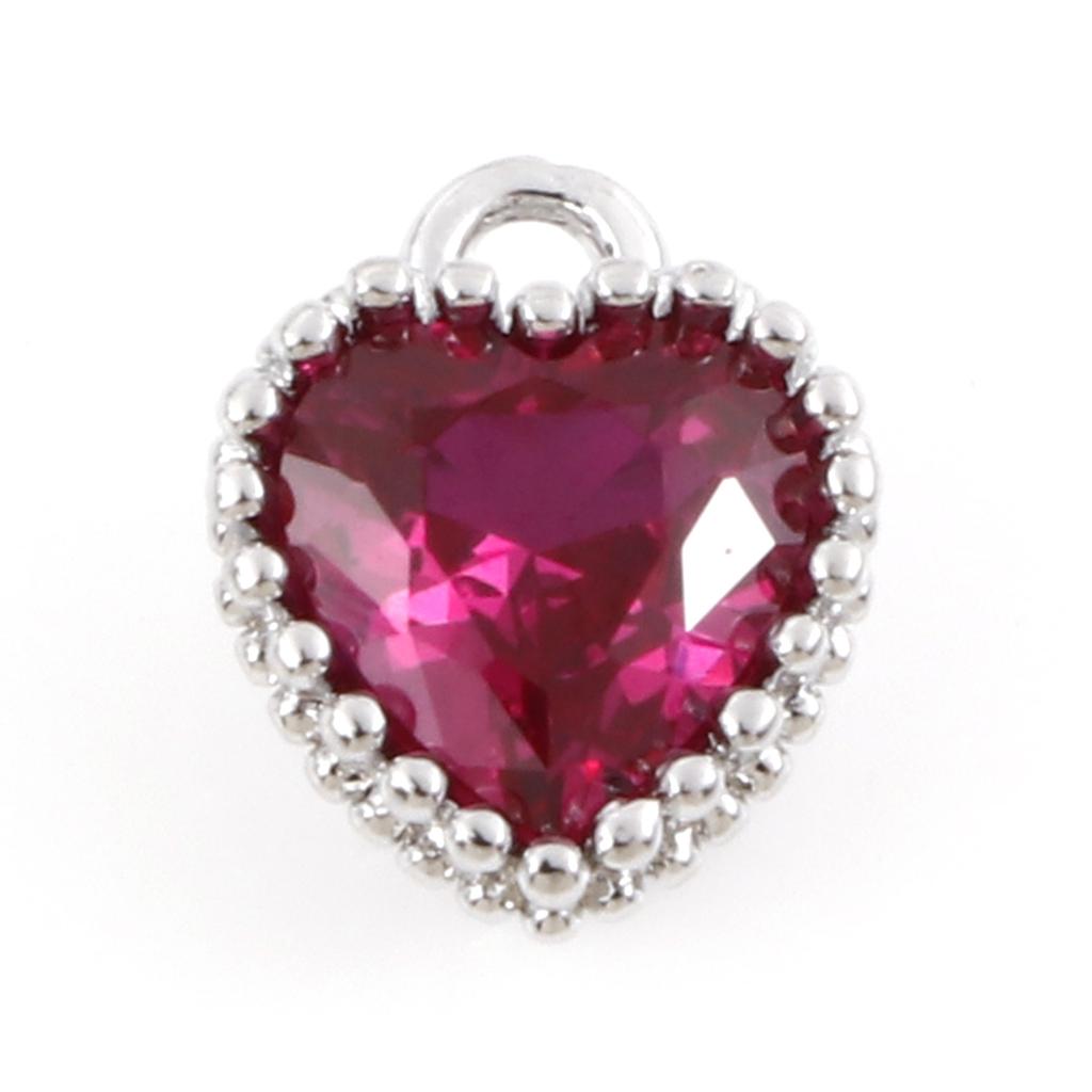 2PCs Birthstone Charms Heart Rhinestone Pendants For Necklace Bracelet Jewelry Making Diy Findings 8x6.5mm