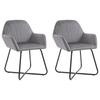 Day and Night - Day and Night Dining Chairs 2 Units Gray Velvet