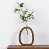 Solid Wood Transparent Glass Hydroponic Flower Vase Made of Walnut  Wood for Household Use, Small Flower Bottle